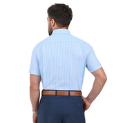 Camisa Yale Manga Corta Regular Fit 2222 Azul Agua