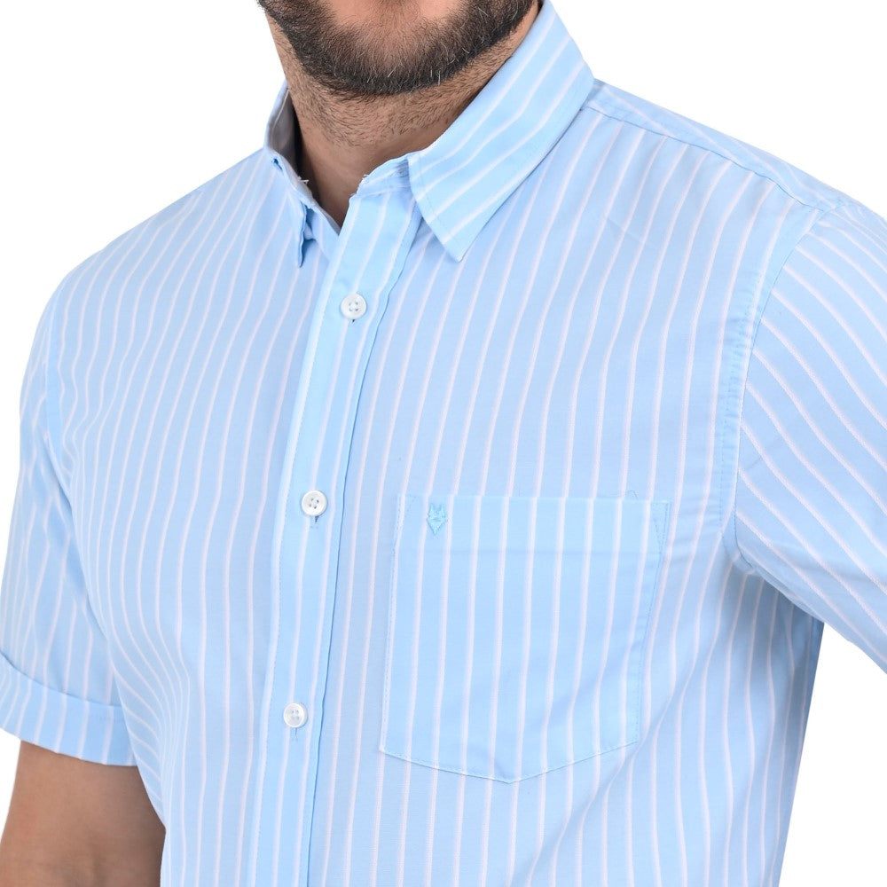 Camisa Yale Manga Corta Regular Fit 2222 Azul Agua