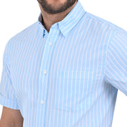 Camisa Yale Manga Corta Regular Fit 2222 Azul Agua