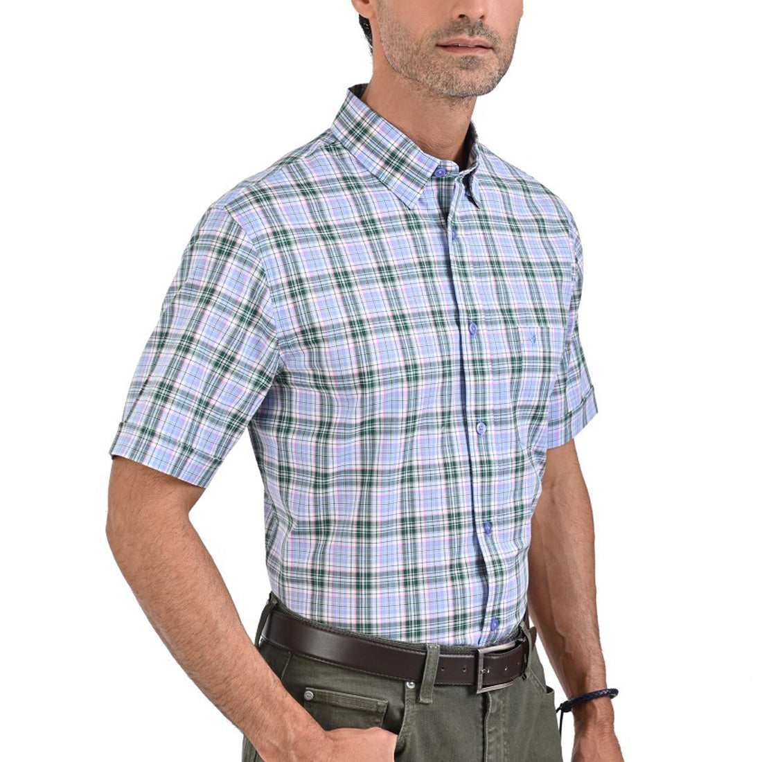 Camisa Yale Manga Corta Regular Fit 2607 Morada