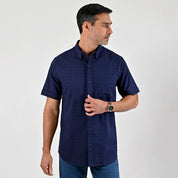 Camisa casual Yale Regular Fit Manga corta 7758 Azul marino
