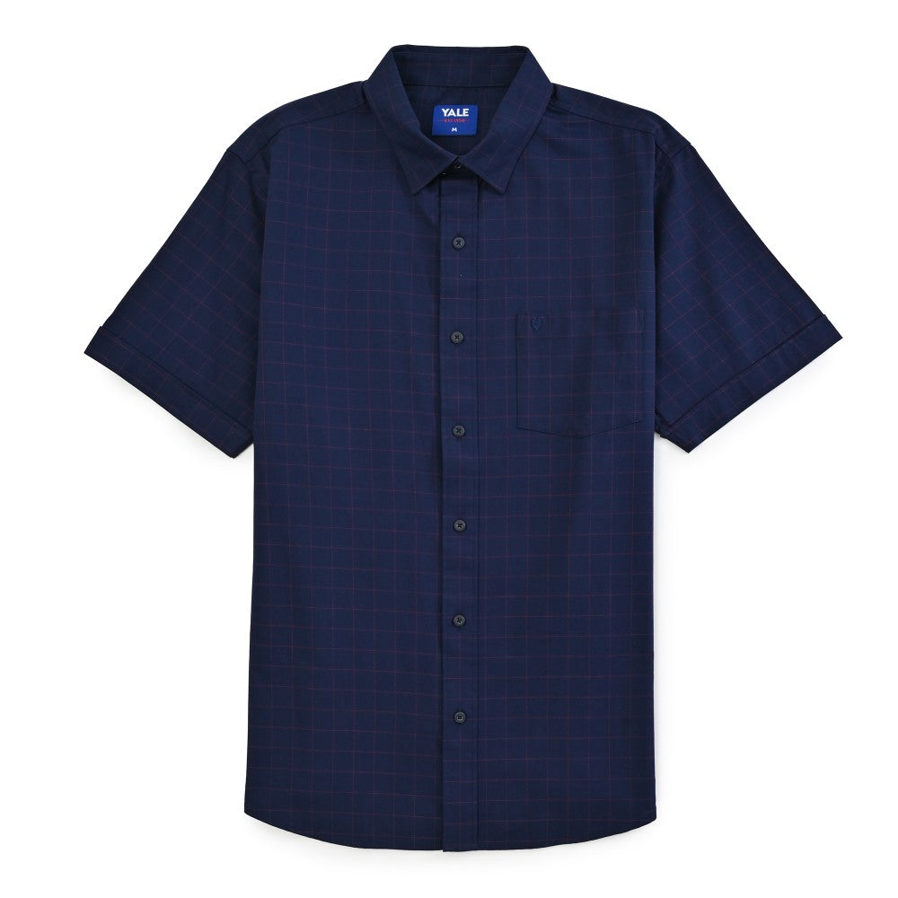 Camisa casual Yale Regular Fit Manga corta 7758 Azul marino
