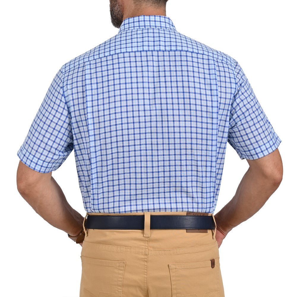 Camisa Yale Manga Corta Regular Fit 2208 Azul Rey