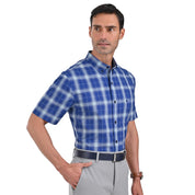 Camisa Yale Manga Corta Regular Fit 2614 Azul Rey