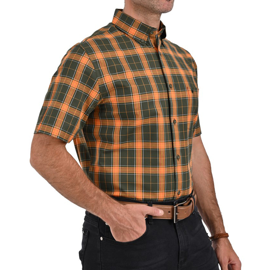 Camisa Yale Manga Corta Regular Fit 2614 Oxido