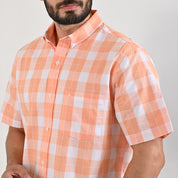 Camisa casual Yale Regular Fit Manga corta 7742 Naranja