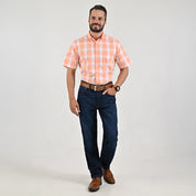 Camisa casual Yale Regular Fit Manga corta 7742 Naranja