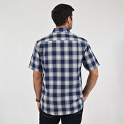 Camisa Yale Para Caballero Manga Corta Regular Fit 8046 Azul Rey