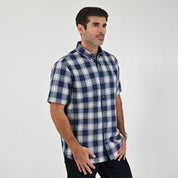 Camisa Yale Para Caballero Manga Corta Regular Fit 8046 Azul Rey
