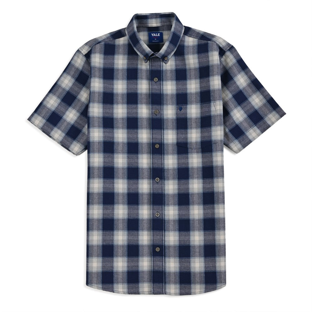 Camisa Yale Para Caballero Manga Corta Regular Fit 8046 Azul Rey