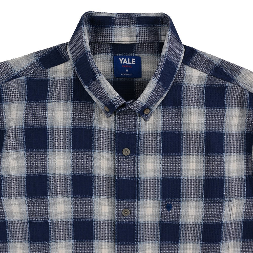 Camisa Yale Para Caballero Manga Corta Regular Fit 8046 Azul Rey