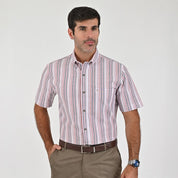 Camisa Yale Para Caballero Manga Corta Regular Fit 8197 Rojo