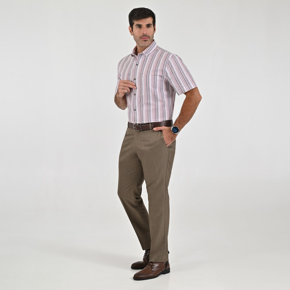 Camisa Yale Para Caballero Manga Corta Regular Fit 8197 Rojo