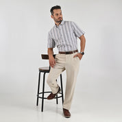 Camisa Yale Para Caballero Manga Corta Regular Fit 8197 Café