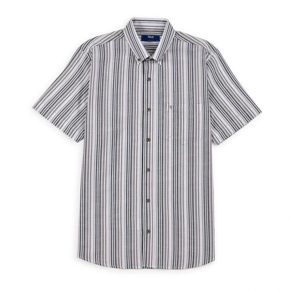 Camisa Yale Para Caballero Manga Corta Regular Fit 8197 Café