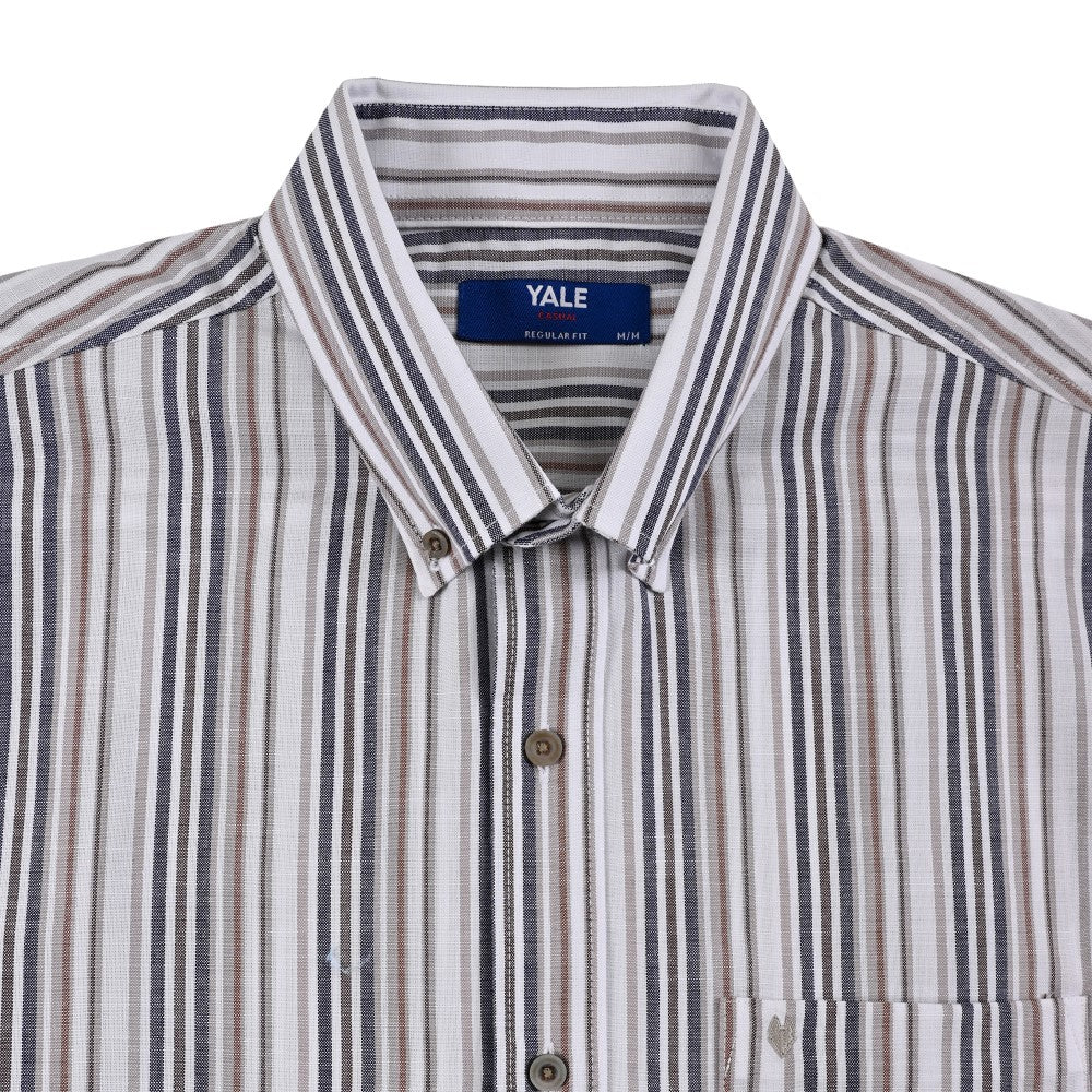 Camisa Yale Para Caballero Manga Corta Regular Fit 8197 Café