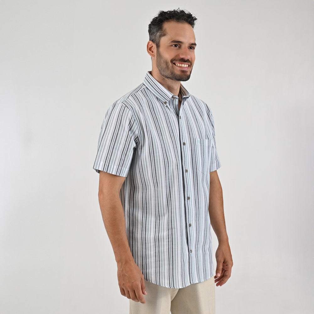 Camisa Yale Para Caballero Manga Corta Regular Fit 8197 Pistache