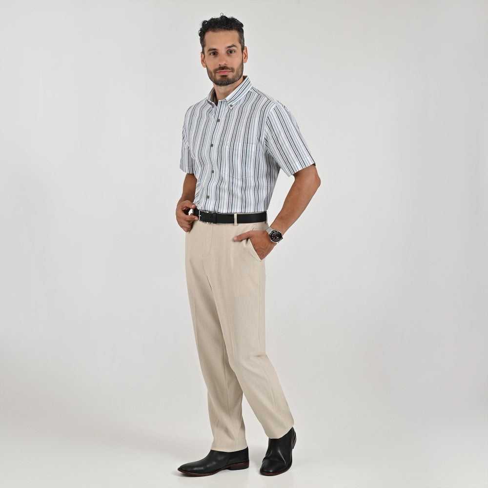 Camisa Yale Para Caballero Manga Corta Regular Fit 8197 Pistache