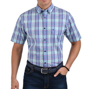 Camisa Yale Manga Corta Regular Fit 2568 Azul Turquesa