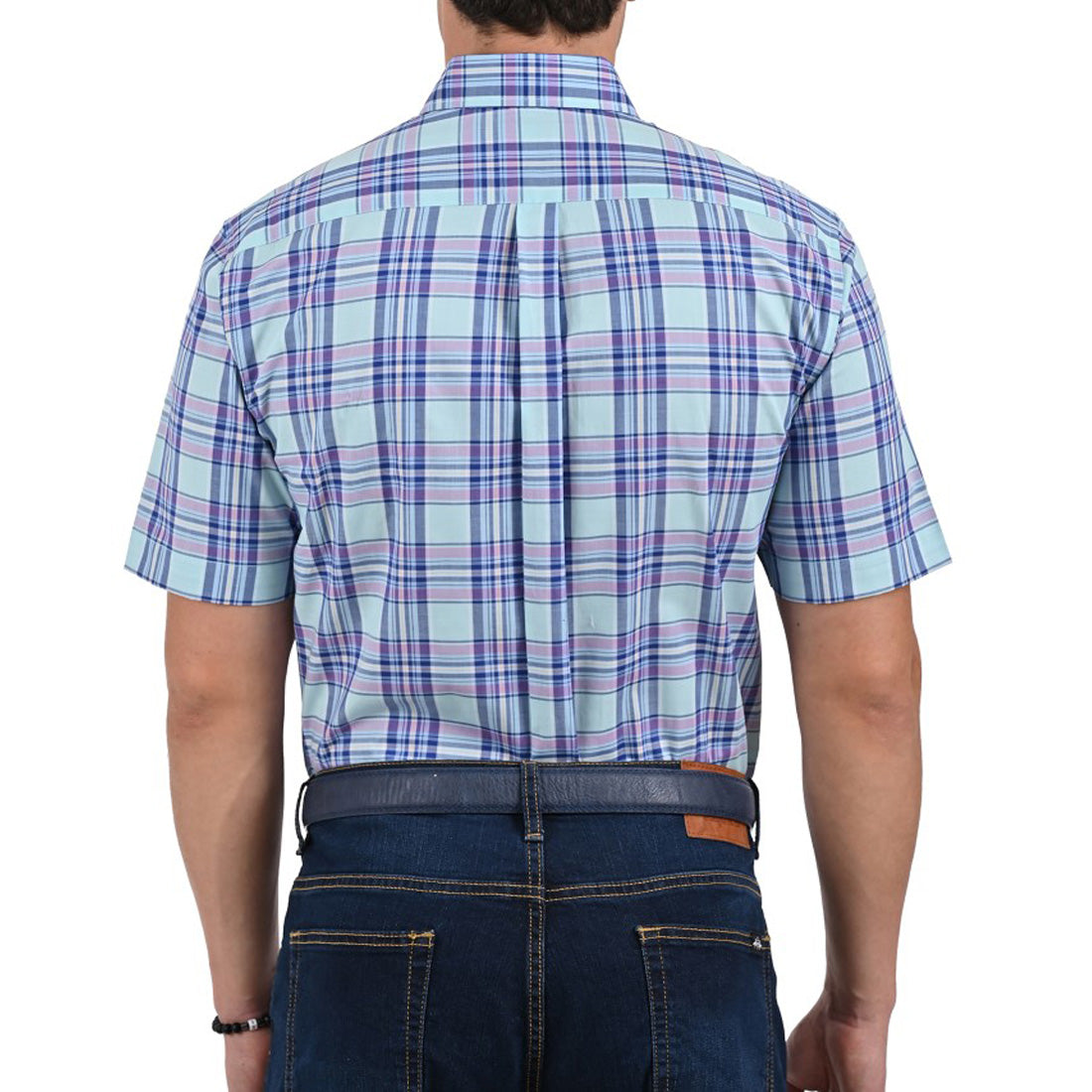 Camisa Yale Manga Corta Regular Fit 2568 Azul Turquesa