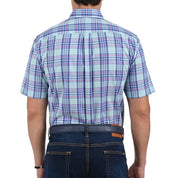 Camisa Yale Manga Corta Regular Fit 2568 Azul Turquesa