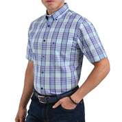 Camisa Yale Manga Corta Regular Fit 2568 Azul Turquesa