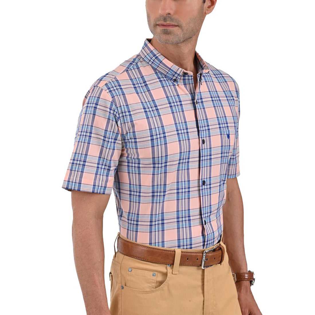 Camisa Yale Manga Corta Regular Fit 2568 Coral