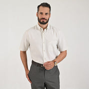 Camisa casual Yale Regular Fit Manga corta 7739 Beige