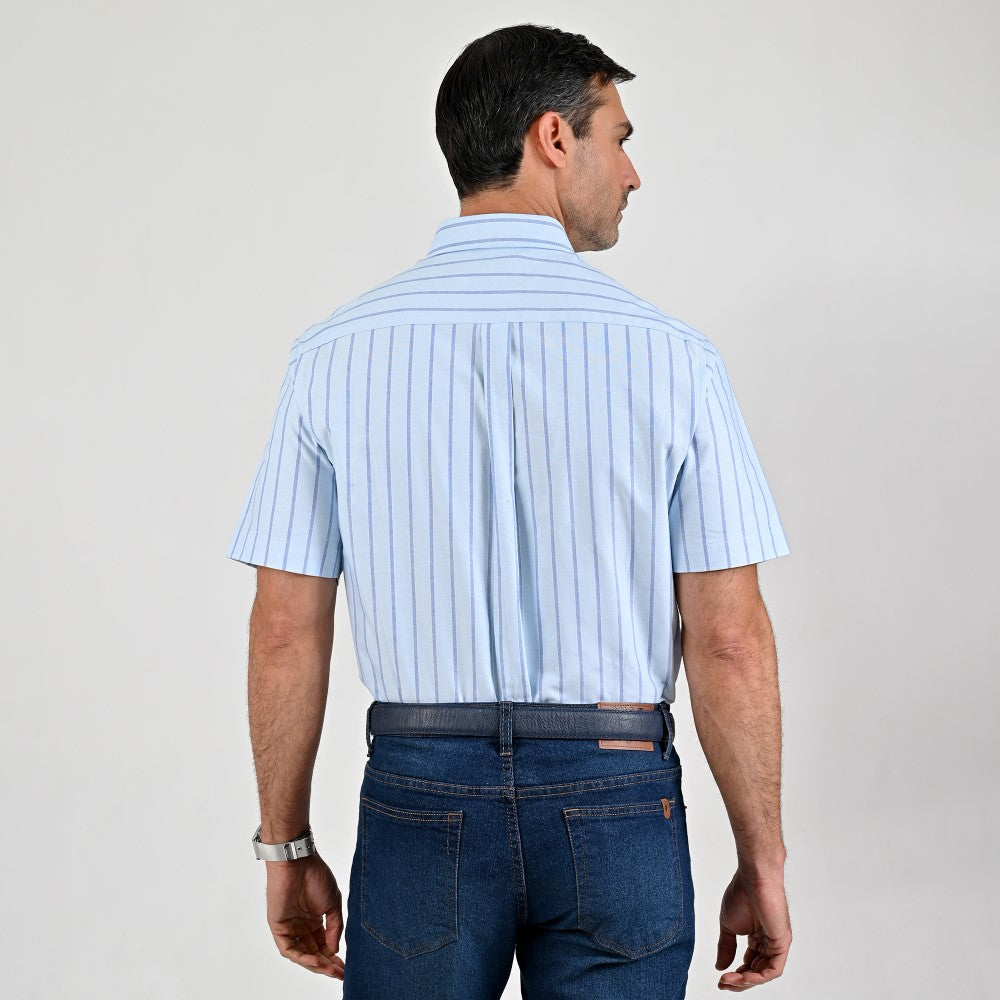 Camisa casual Yale Regular Fit Manga corta 7746 Azul