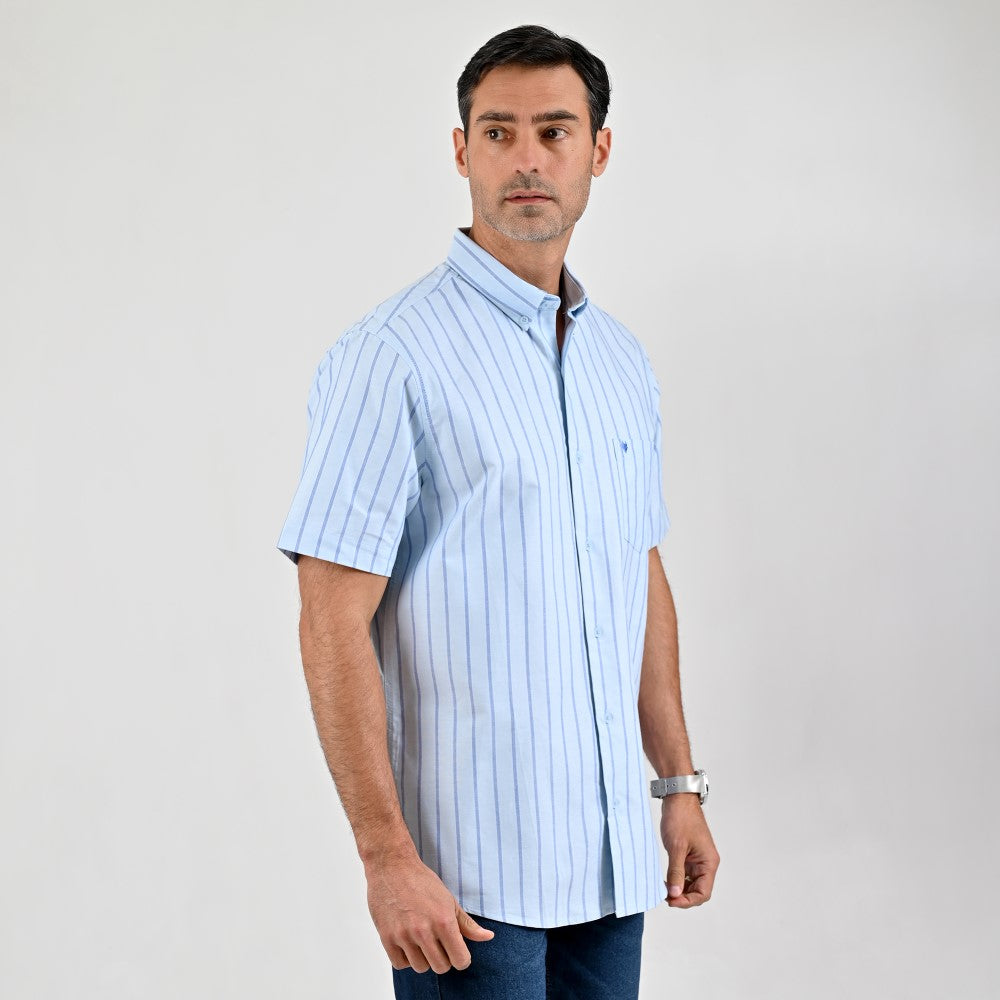 Camisa casual Yale Regular Fit Manga corta 7746 Azul