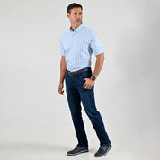 Camisa casual Yale Regular Fit Manga corta 7746 Azul