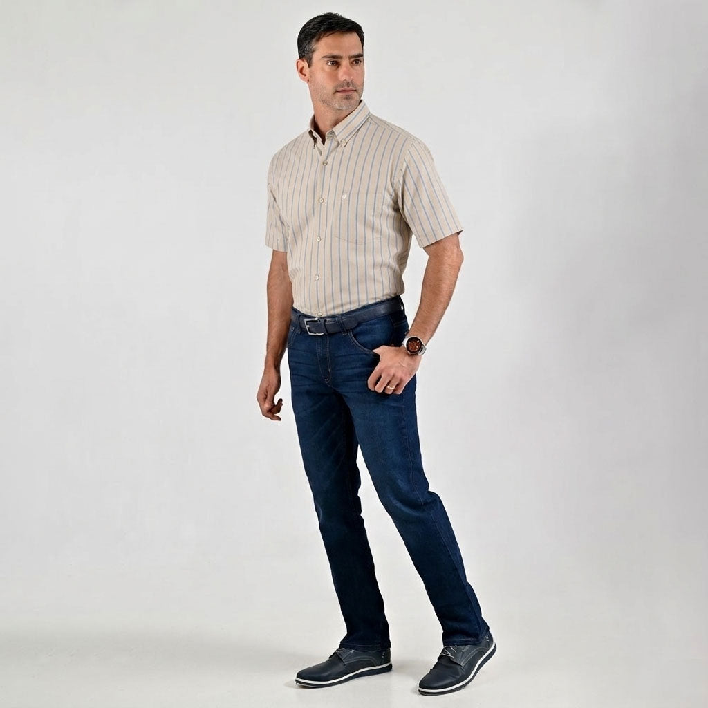 Camisa casual Yale Regular Fit Manga corta 7746 Arena