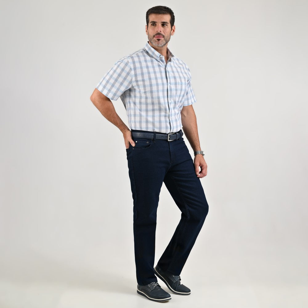 Camisa casual Yale Regular Fit Manga larga 7769 Azul