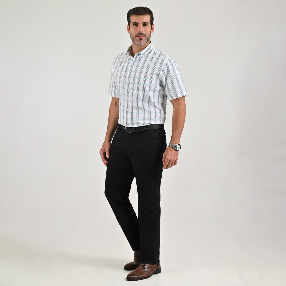 Camisa casual Yale Regular Fit Manga corta 7769 Verde