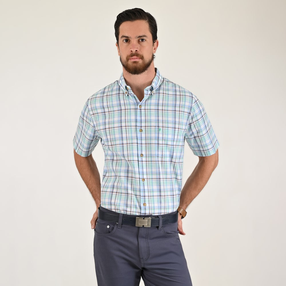Camisa casual Yale Regular Fit Manga corta 7778 Verde
