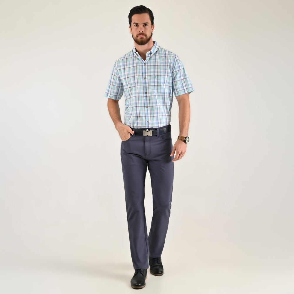 Camisa casual Yale Regular Fit Manga corta 7778 Verde