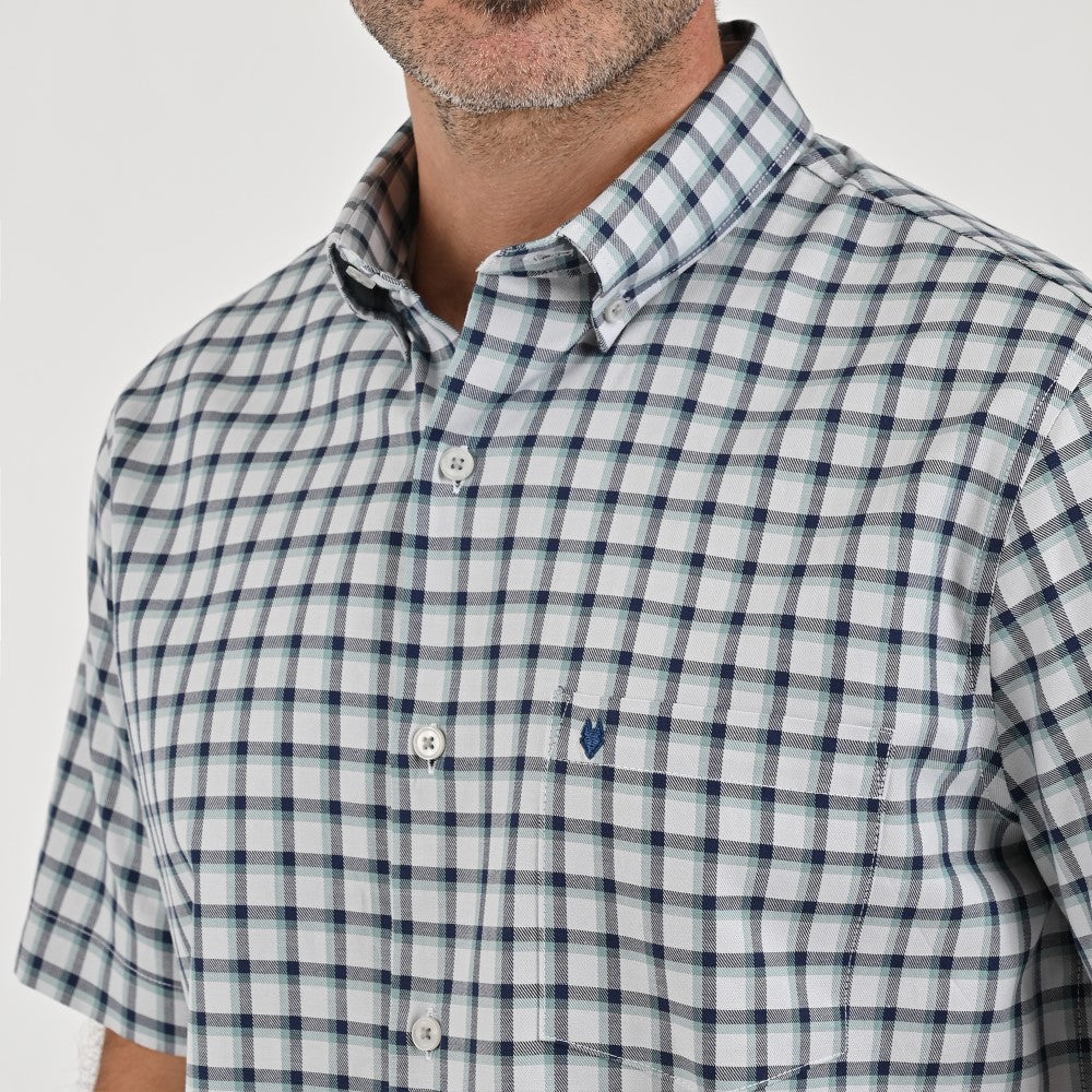 Camisa Yale Para Caballero Manga Corta Regular Fit 7913 Gris