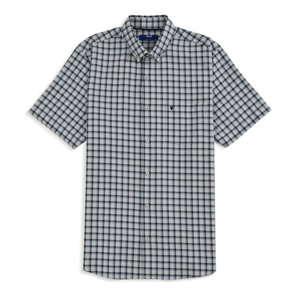 Camisa Yale Para Caballero Manga Corta Regular Fit 7913 Gris