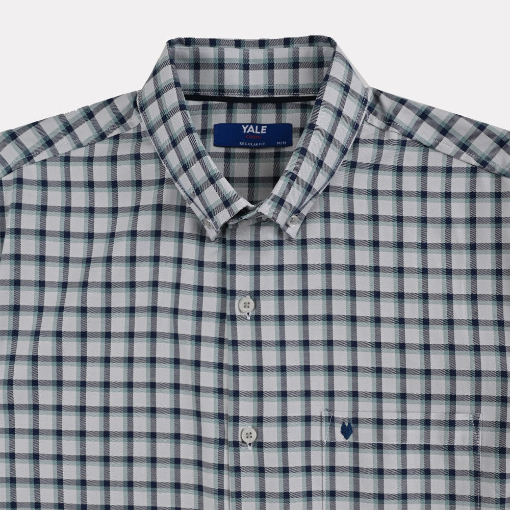 Camisa Yale Para Caballero Manga Corta Regular Fit 7913 Gris