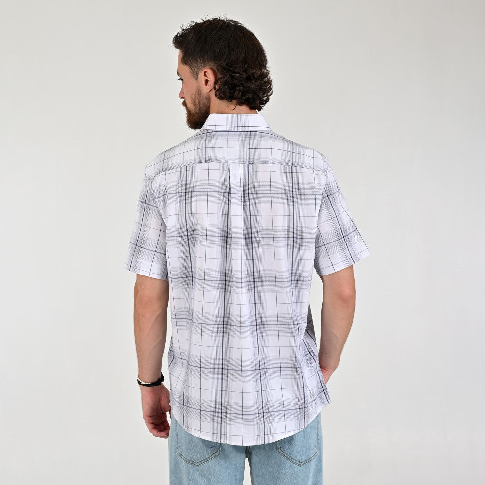 Camisa Yale Para Caballero Manga Corta Regular Fit 8045 Blanco