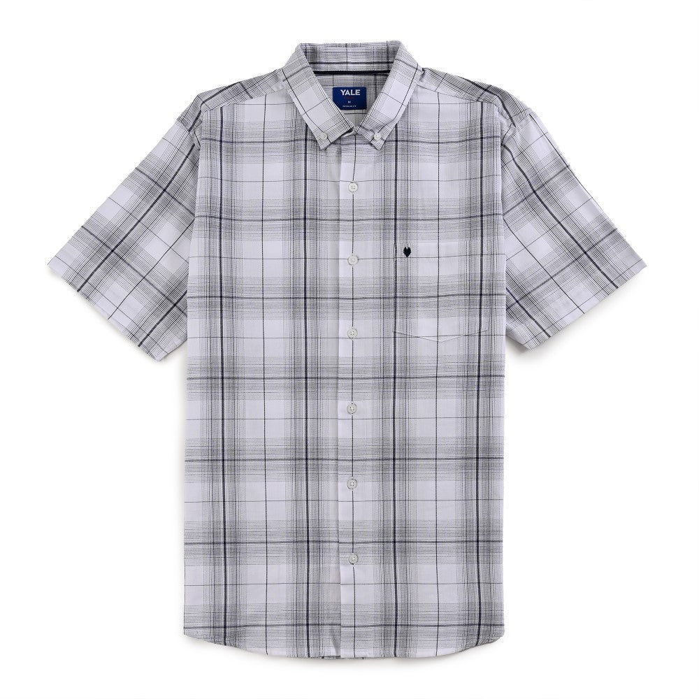 Camisa Yale Para Caballero Manga Corta Regular Fit 8045 Blanco
