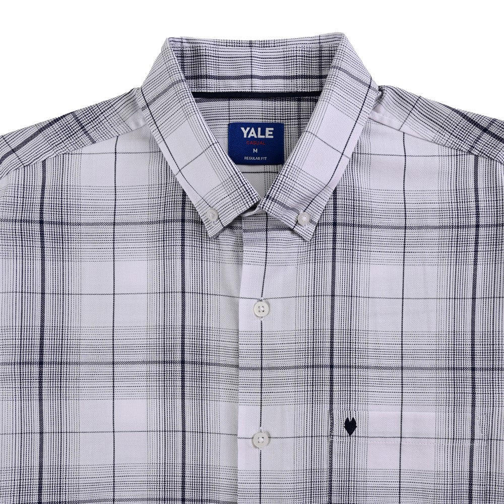Camisa Yale Para Caballero Manga Corta Regular Fit 8045 Blanco