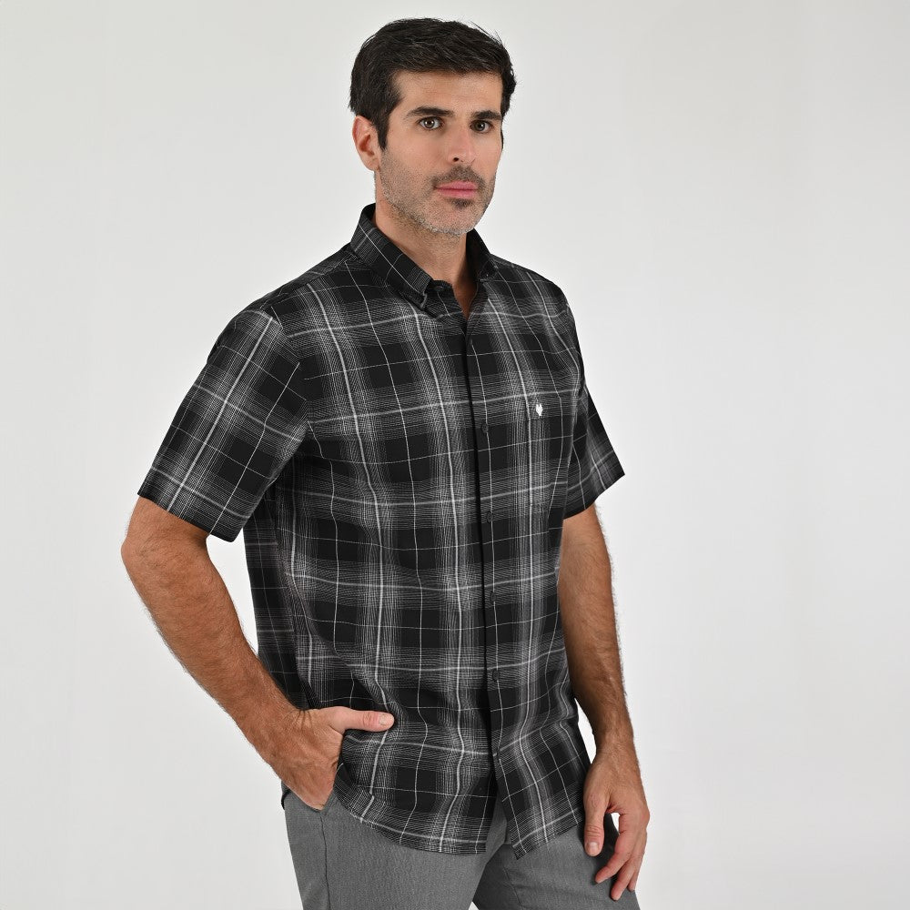 Camisa Yale Para Caballero Manga Corta Regular Fit 8045 Negro