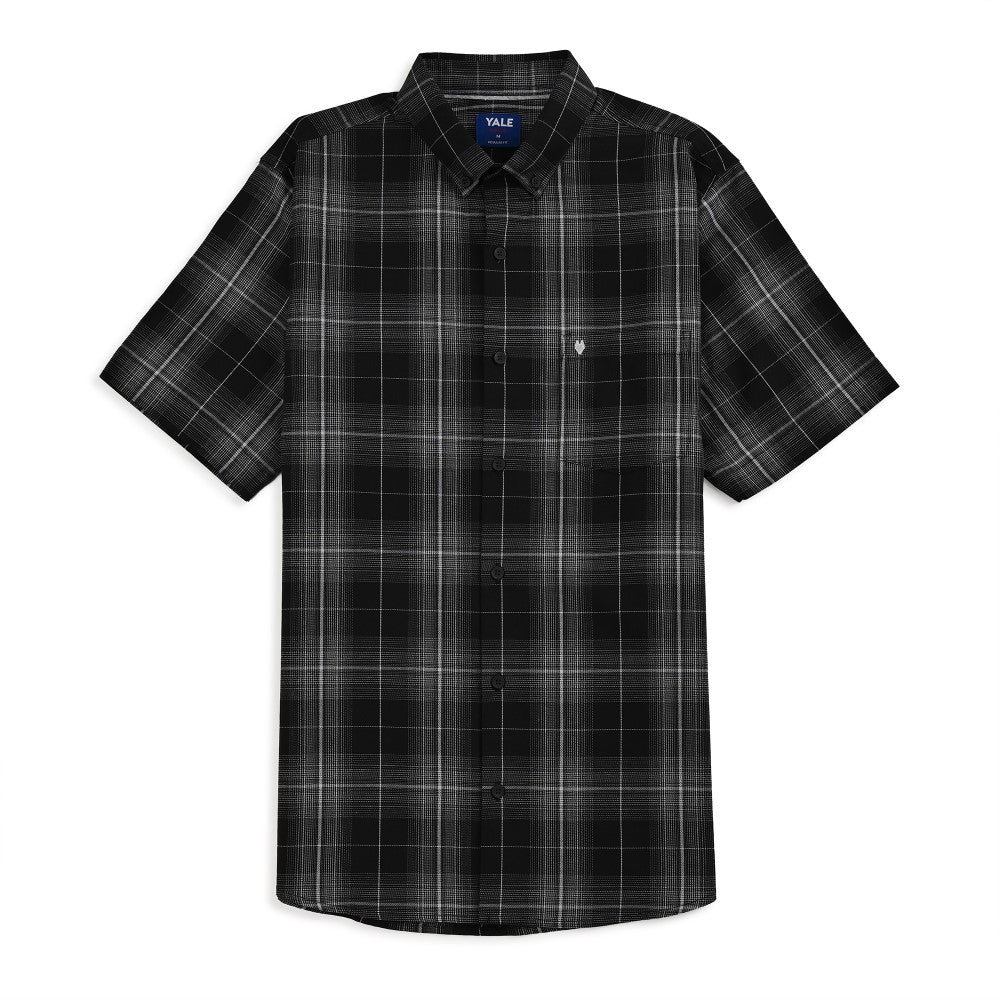 Camisa Yale Para Caballero Manga Corta Regular Fit 8045 Negro