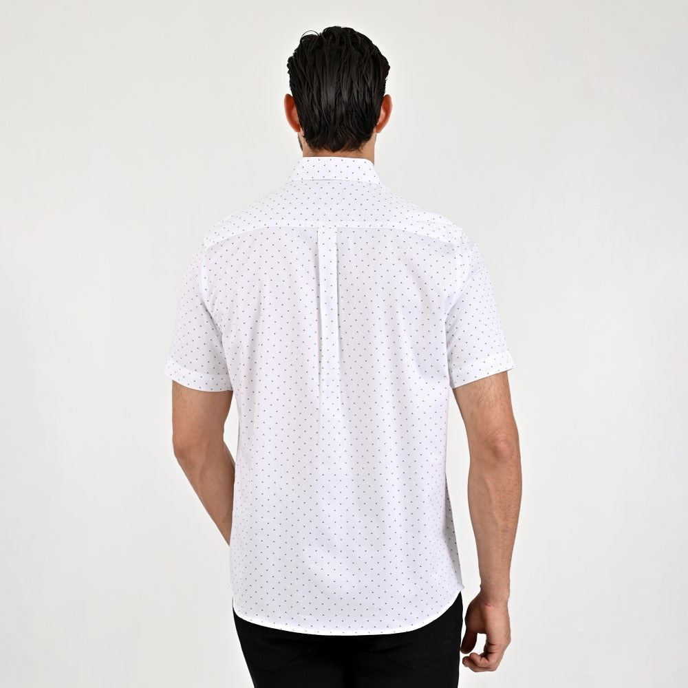 Camisa Yale Para Caballero Manga Corta Regular Fit 8075 Blanco