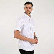Camisa Yale Para Caballero Manga Corta Regular Fit 8075 Blanco
