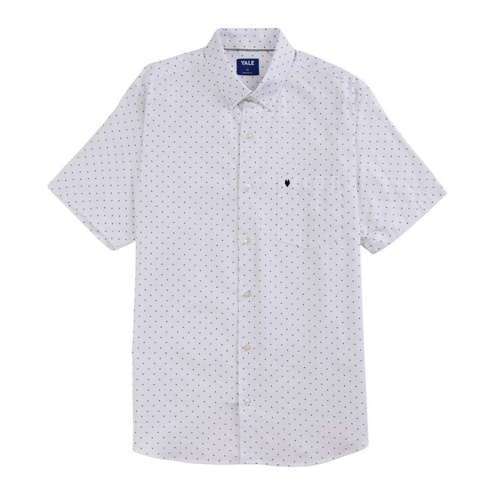 Camisa Yale Para Caballero Manga Corta Regular Fit 8075 Blanco