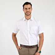 Camisa Yale Para Caballero Manga Corta Regular Fit 8077 Blanco