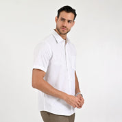 Camisa Yale Para Caballero Manga Corta Regular Fit 8077 Blanco