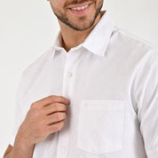 Camisa Yale Para Caballero Manga Corta Regular Fit 8077 Blanco